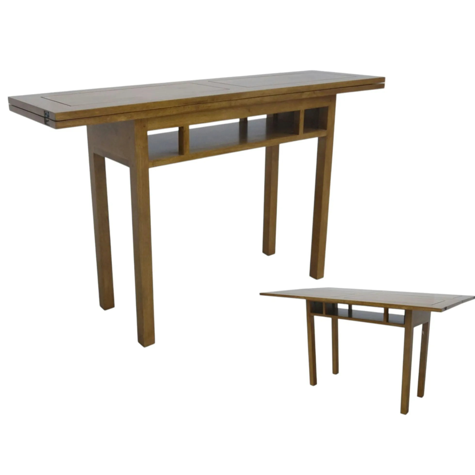 Console extensible en table repas hévéa 140cm HELENA