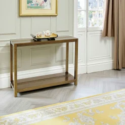 Console hévéa double plateau 110cm GALA