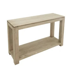 Console hévéa double plateaux 120cm HELENA