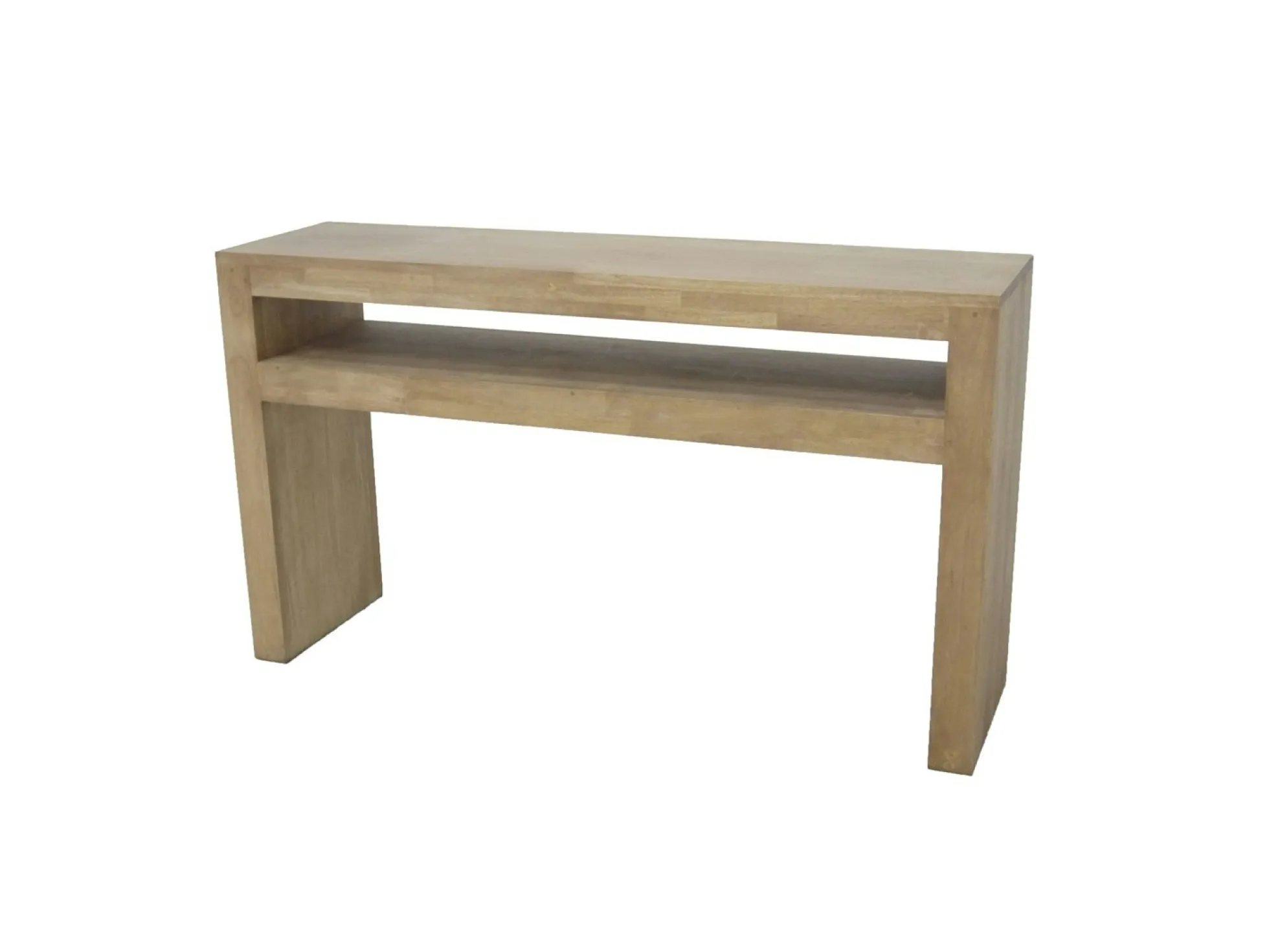 Console Hévéa double plateaux 150x40x86cm OLGA