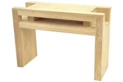 Console Hévéa 2 niches intégrées dans son double plateaux 110x40x78cm OLGA
