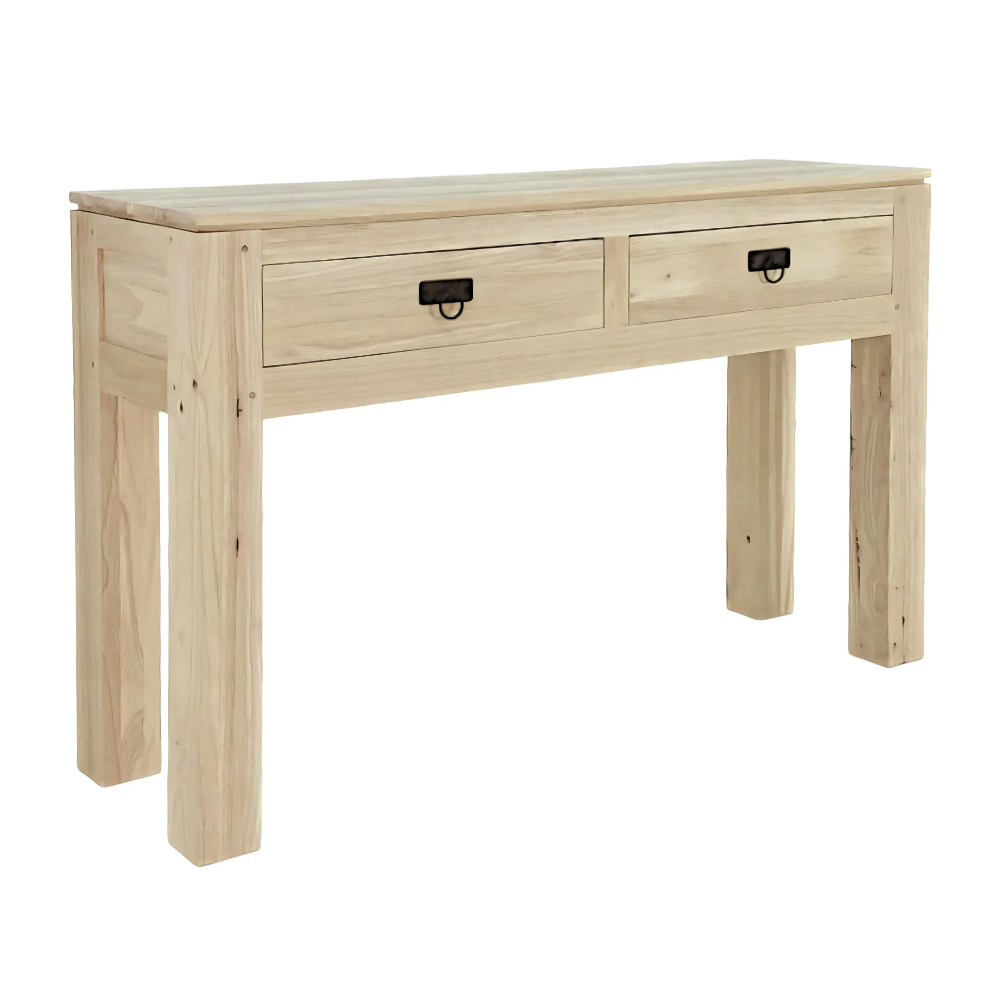 Console hévéa 2 tiroirs 120cm HELENA
