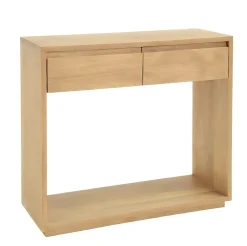 Console Hévéa 2 tiroirs, double plateaux 80x30x75cm BALTIC