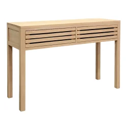Console Hévéa 2 tiroirs façade Persienne 120x40x80cm NEW ORLEANS