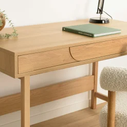 Console moderne bois clair décor graphique DANBA