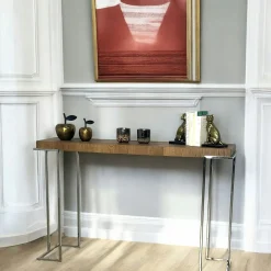 Console moderne chêne acier RIVERSIDE