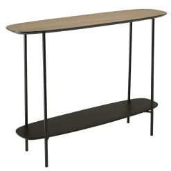Console moderne 2 plateaux bords arrondis LANDAISE