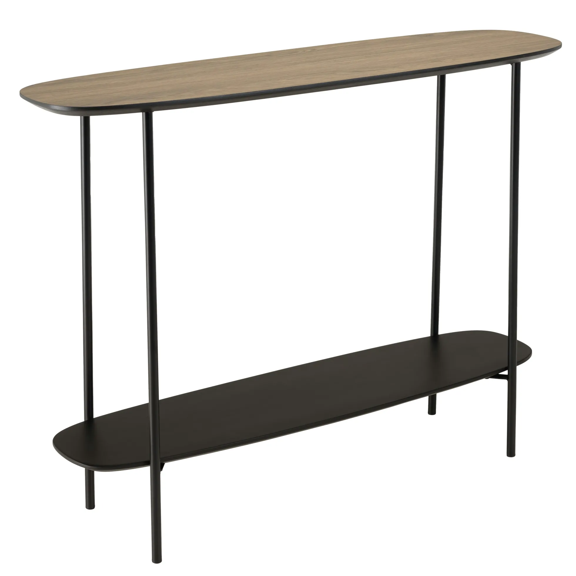 Console moderne 2 plateaux bords arrondis LANDAISE
