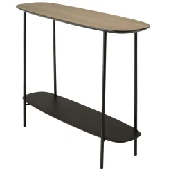 Console moderne 2 plateaux bords arrondis LANDAISE