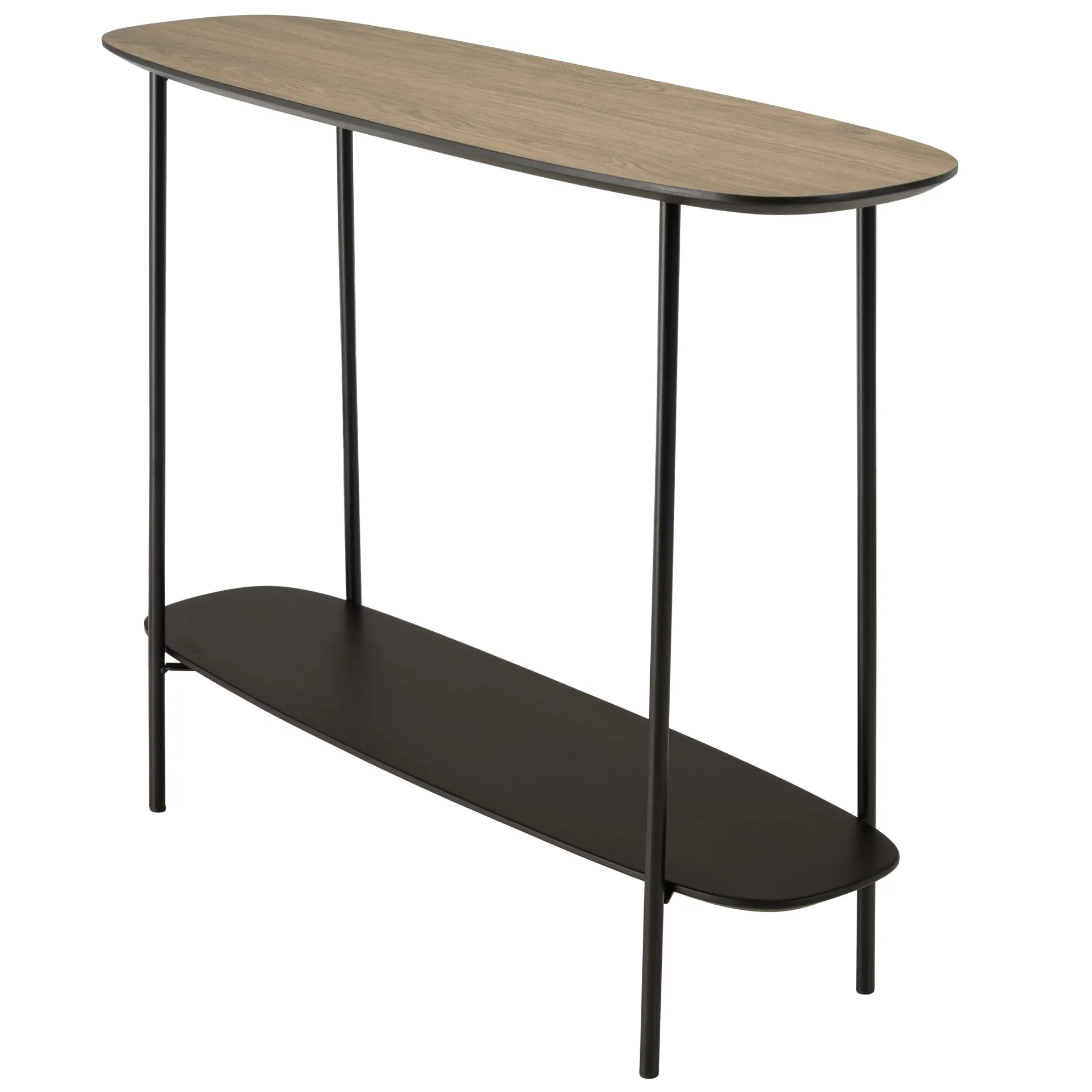Console moderne 2 plateaux bords arrondis LANDAISE