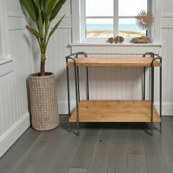 Console 2 niveau en bois clair ATELIER