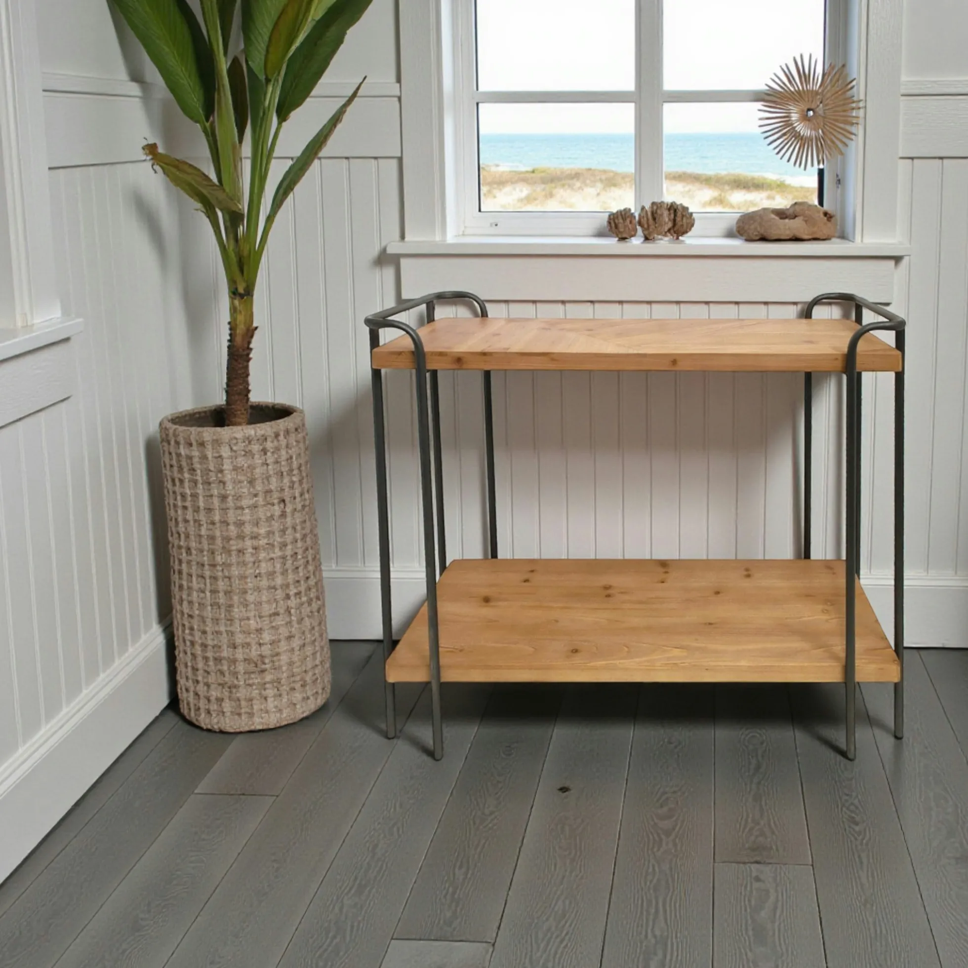 Console 2 niveau en bois clair ATELIER