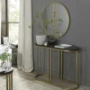 Console noire en marqueterie de bois VALLEY