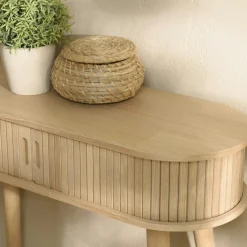 Console ovaleen bois couleur naturelle CASTILLE