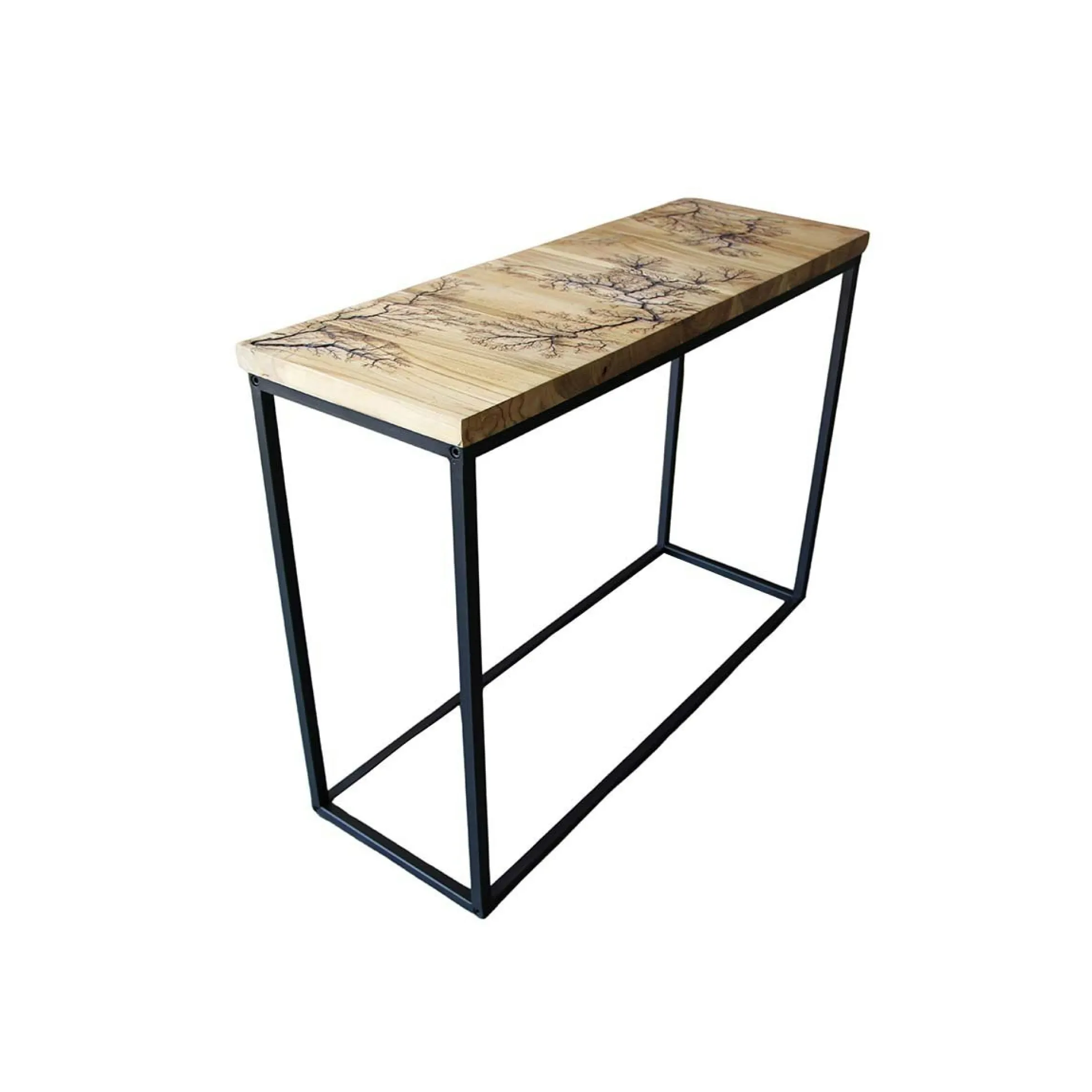 Console rectangulaire teck et pieds métal
