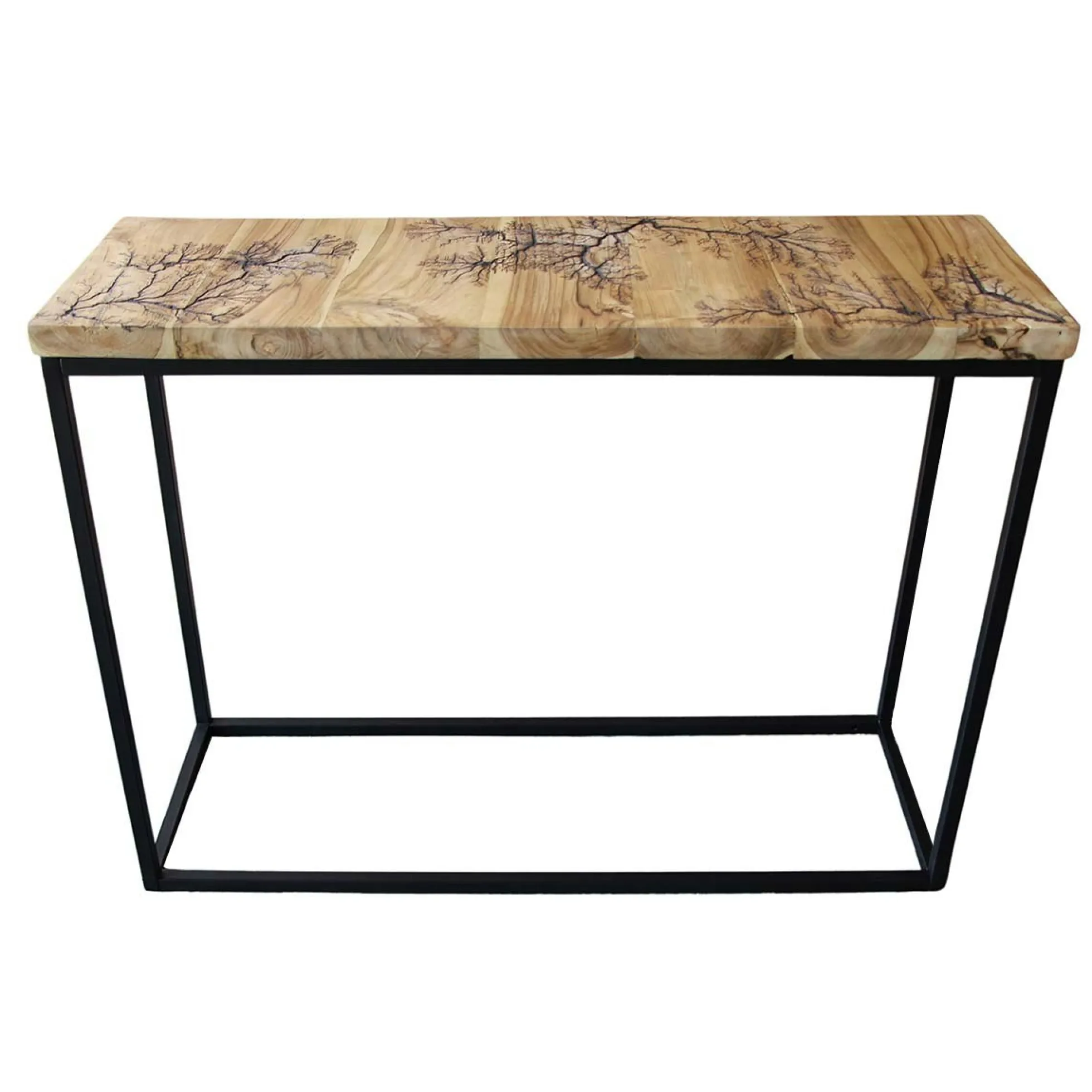Console rectangulaire teck et pieds métal