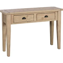 Console 2 tiroirs bois recyclé clair SALERNE