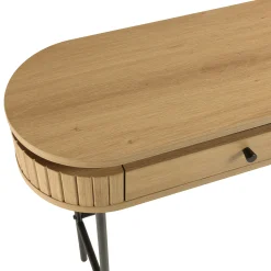 Console 2 tiroirs bords arrondis décor strié JINAN