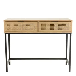 Console 2 tiroirs en cannage rotin naturel PALMA
