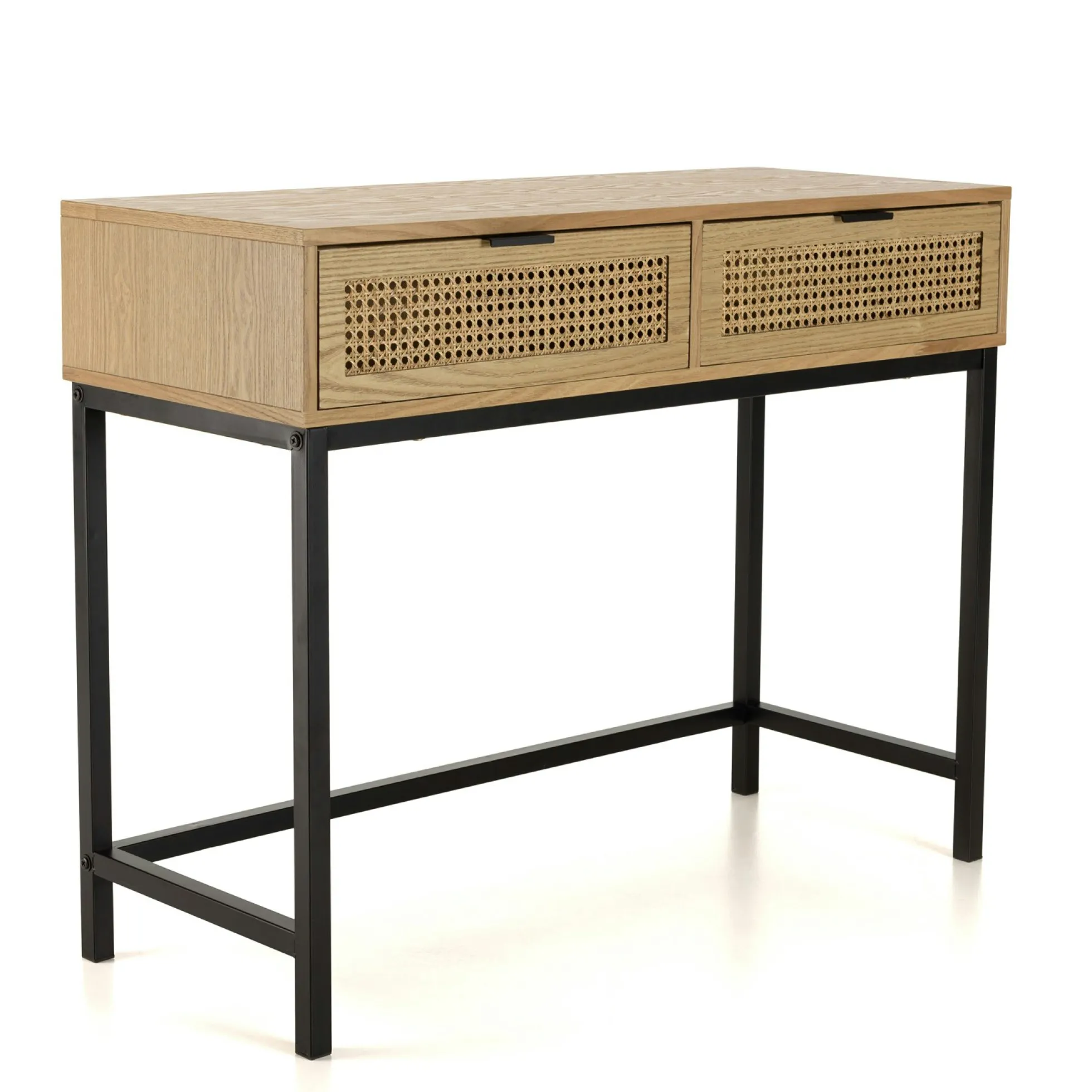 Console 2 tiroirs en cannage rotin naturel PALMA