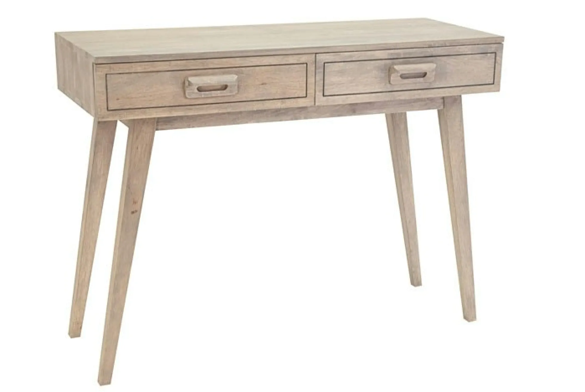 Console 2 tiroirs hévéa 100 cm SIXTIES