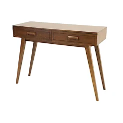 Console 2 tiroirs hévéa 100 cm SIXTIES