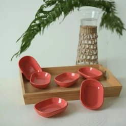 Coupelle en céramique corail brillant (lot de 6) EFIRA