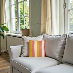 Coussin de canapé, bandes multicolores