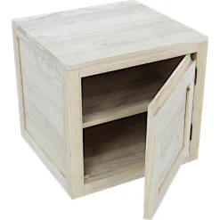 Cube de rangement Hévéa 1 porte 45x42x42cm OLGA