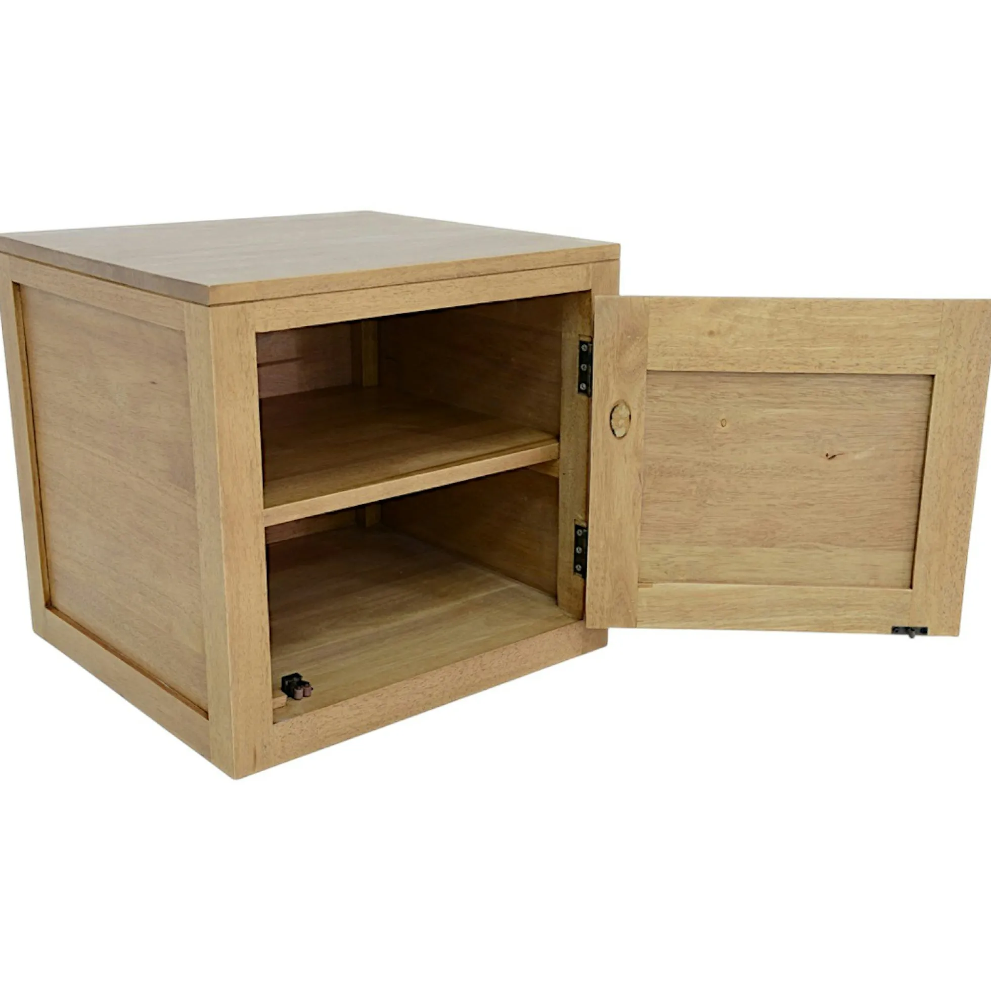 Cube de rangement Hévéa 1 porte 45x42x42cm OLGA