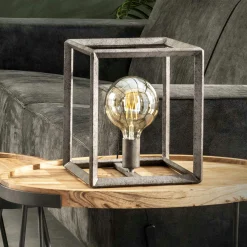 Cube lumineux industriel finition argent vieilli RALF