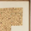 Décoration murale bois et tissu mosaïques beiges/noires 82 x 122 cm DENVER