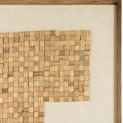 Décoration murale bois et tissu mosaïques beiges/noires 82 x 122 cm DENVER