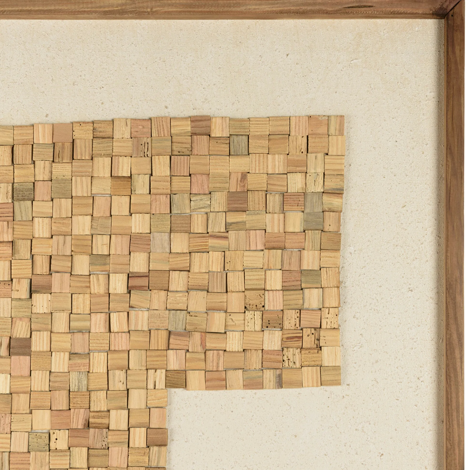 Décoration murale bois et tissu mosaïques beiges/noires 82 x 122 cm DENVER