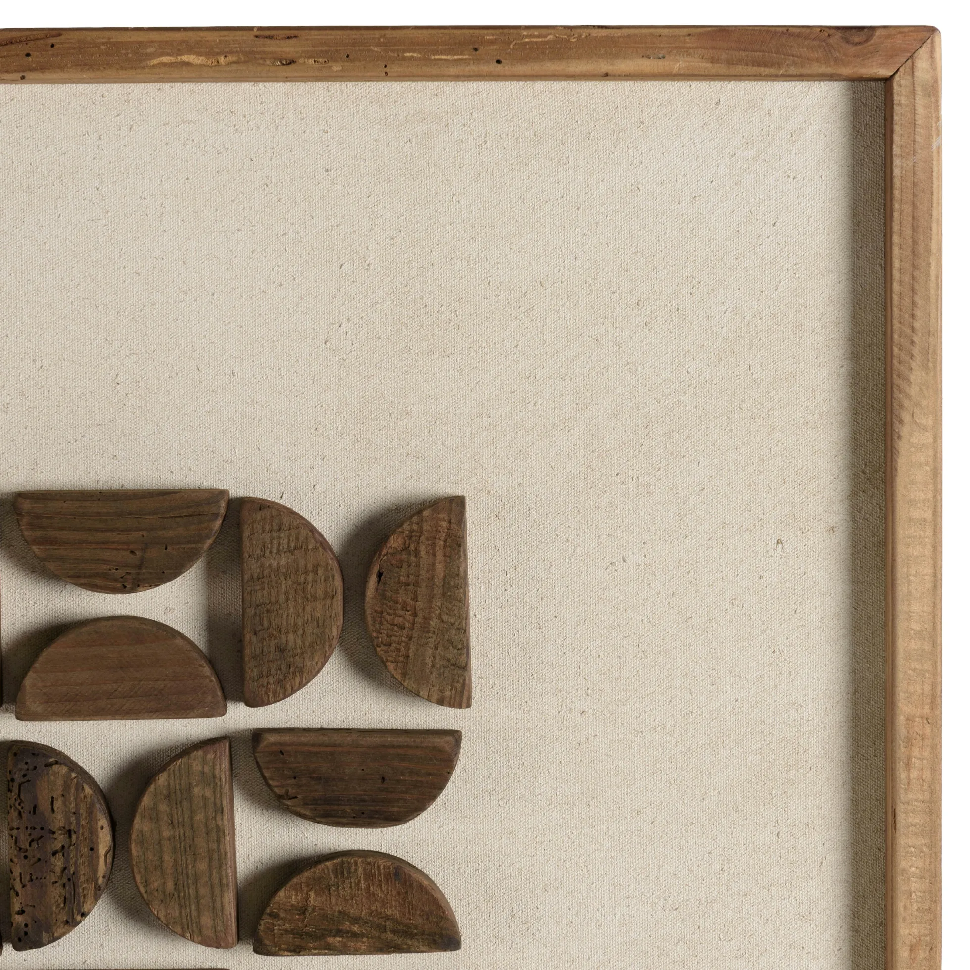 Décoration murale carrée motifs bois sur fond blanc DENVER
