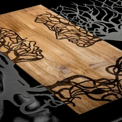 Décoration murale chambre – visages stylisés métal et bois