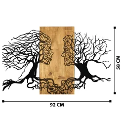 Décoration murale chambre – visages stylisés métal et bois