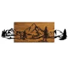 Décoration murale en métal et bois – paysage de montagne