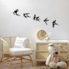 Décoration murale en métal noir – hirondelles (lot de 5)