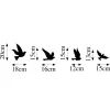 Décoration murale en métal noir – oiseaux en vol (lot de 4)