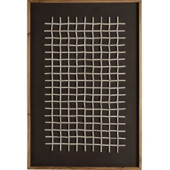 Décoration murale grille blanche sur fond noir DENVER