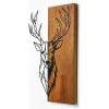 Décoration murale métal et bois – cerf