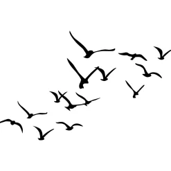 Décoration murale nature – oiseaux métal noir (lot de 11)