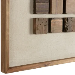 Décoration murale petits carrés bois sur fond blanc DENVER