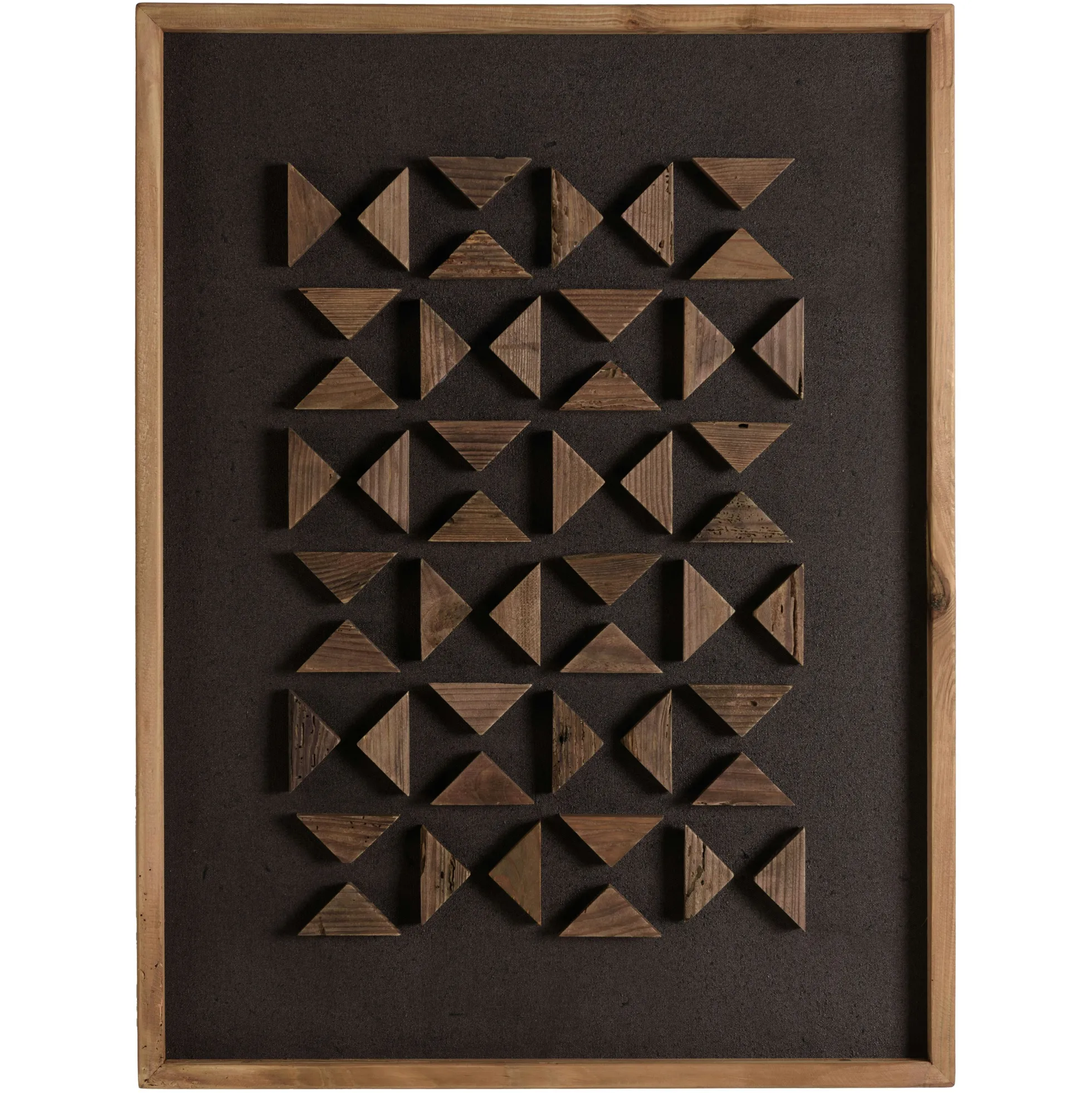 Décoration murale triangles bois sur fond noir DENVER