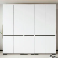 Dressing double blanc, 5 portes et 2 tringles BYRON