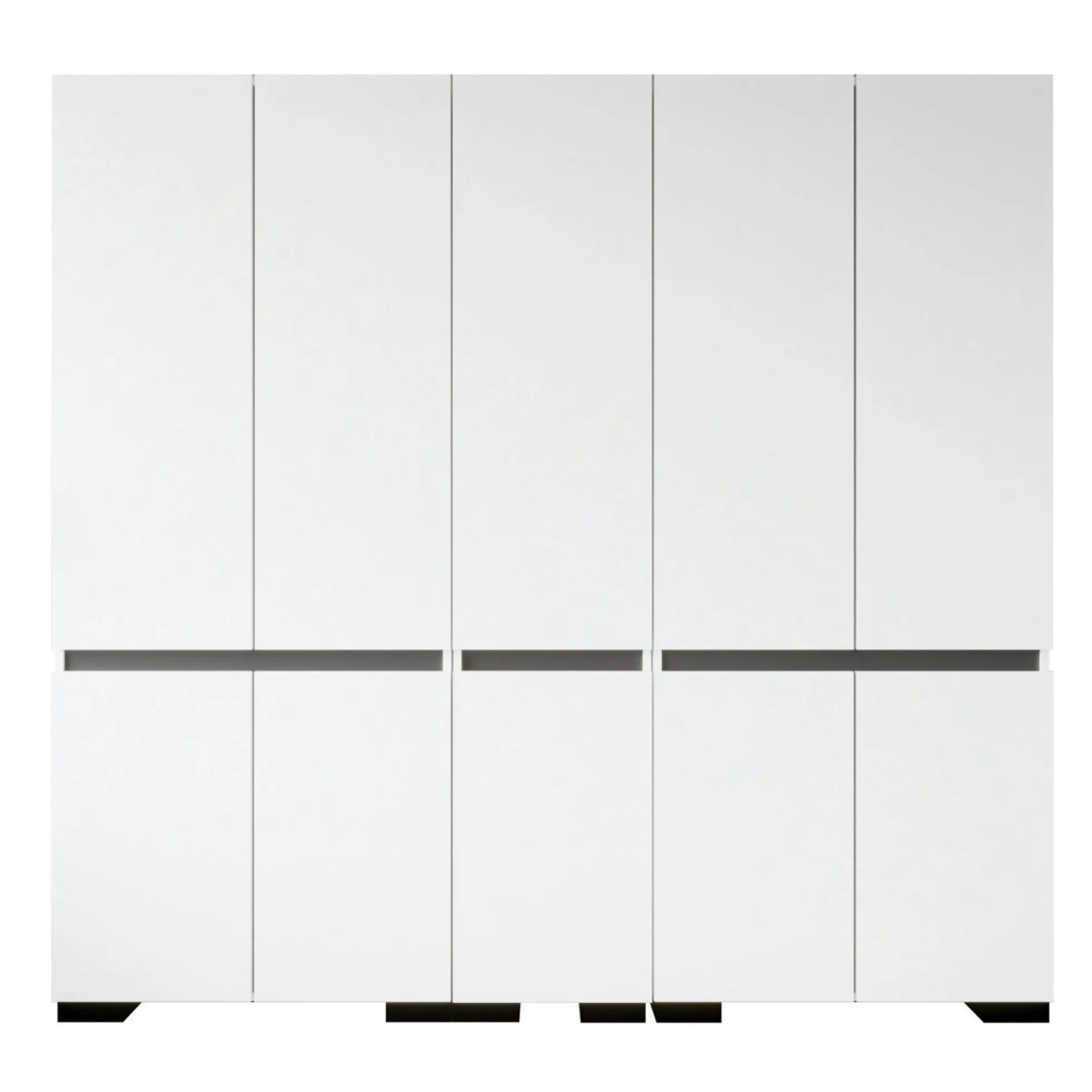 Dressing double blanc, 5 portes et 2 tringles BYRON