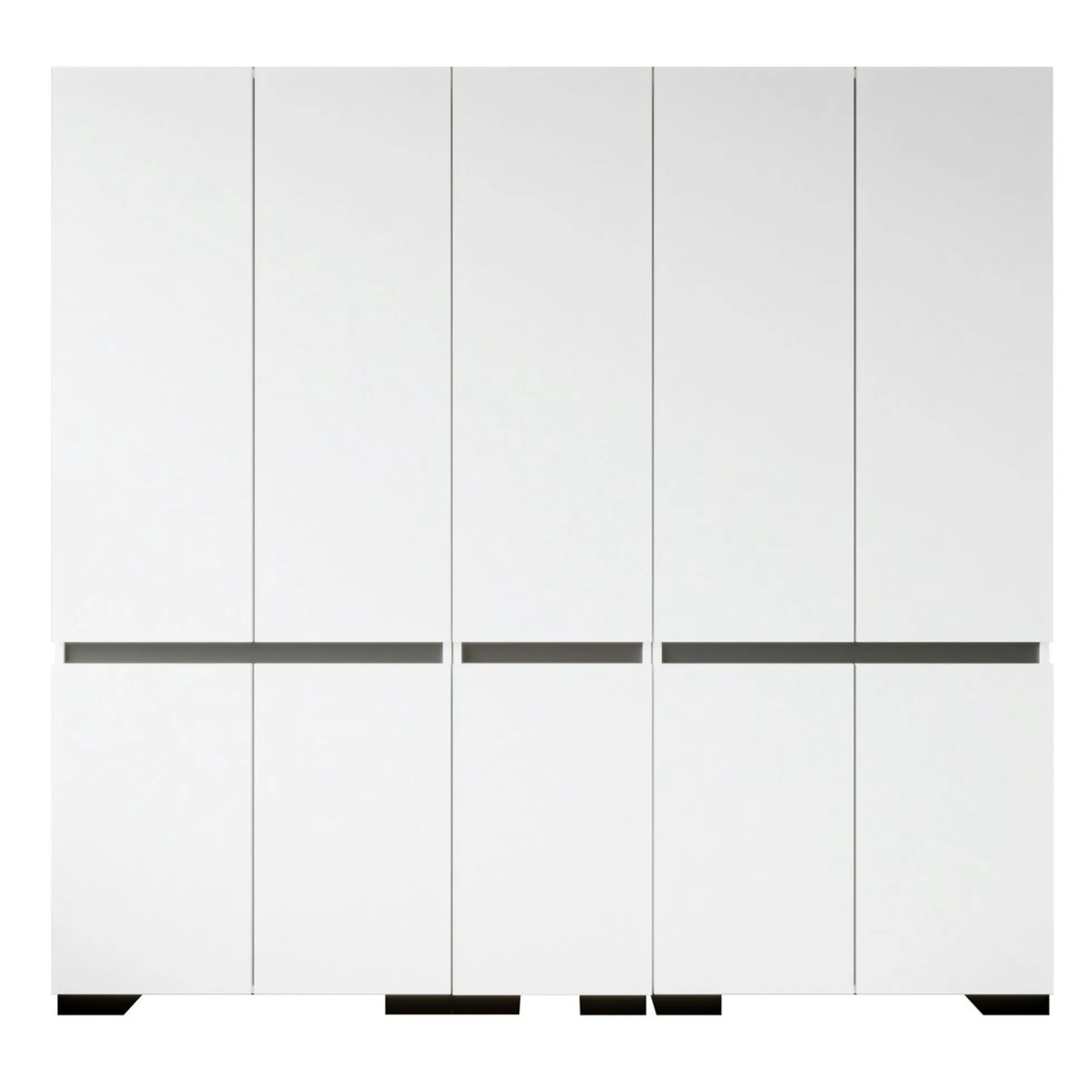 Dressing double blanc, 5 portes et 3 tringles BYRON