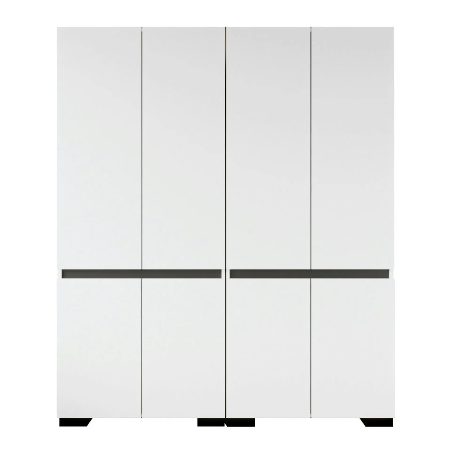 Dressing double blanc, 4 portes et 3 tringles BYRON