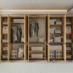 Dressing 16 portes décor chêne et anthracite 360 cm BYRON